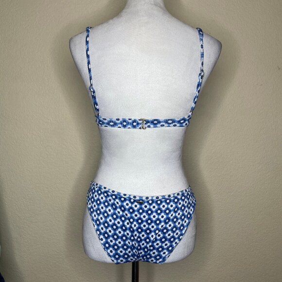 Hollister Blue White Floral Bikini Set Beachwear Vacation XS/S - Picture 3 of 10